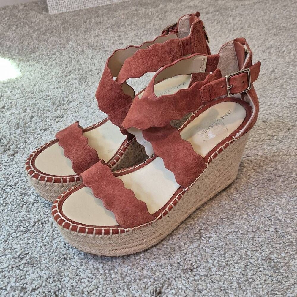 Marc Fisher Women's Size 9 Calita Wedge Sandals Platform Espadrille